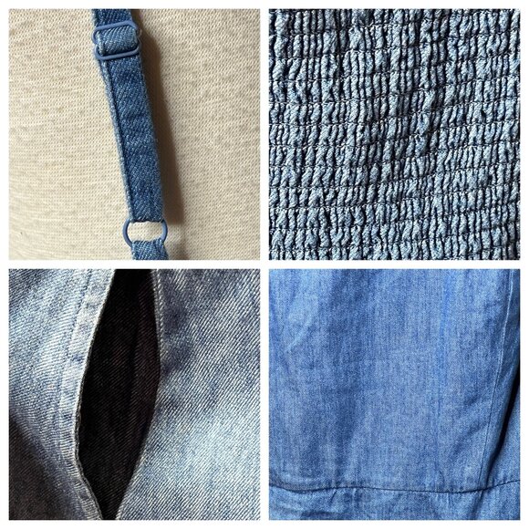 NWT Old Navy 3X Sleeveless Denim Mini Dress Blue Cotton Pockets Adj Straps - Picture 10 of 16
